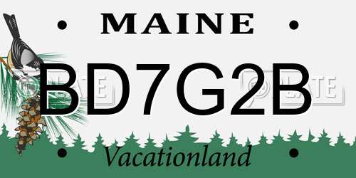 BD7G2B Maine License Plate