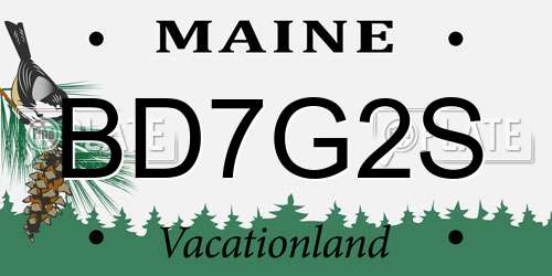 BD7G2S Maine License Plate
