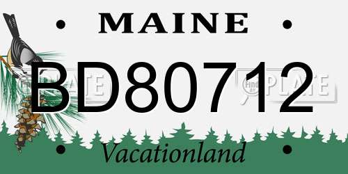 BD80712 Maine License Plate
