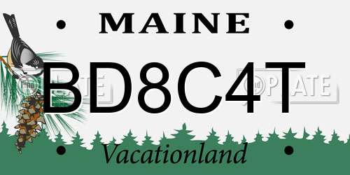 BD8C4T Maine License Plate