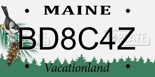 BD8C4Z Maine License Plate