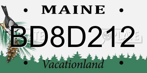 BD8D212 Maine License Plate