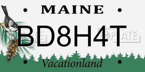 BD8H4T Maine License Plate
