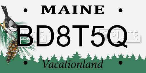 BD8T5Q Maine License Plate