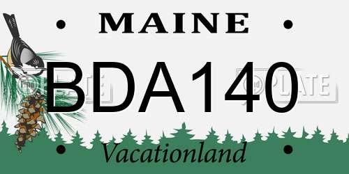 BDA140 Maine License Plate