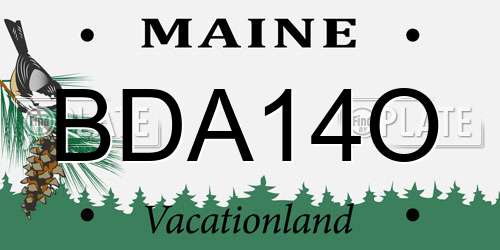 BDA14O Maine License Plate