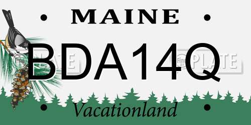 BDA14Q Maine License Plate