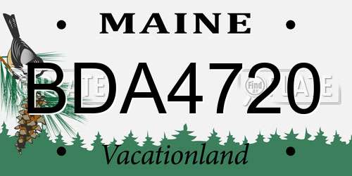 BDA4720 Maine License Plate