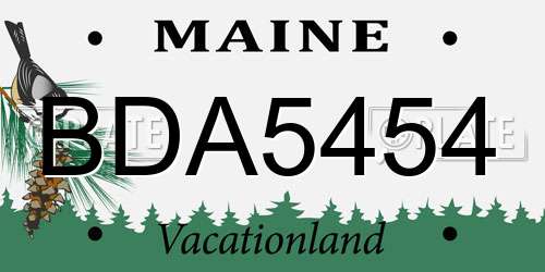 BDA5454 Maine License Plate