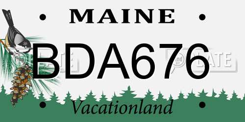 BDA676 Maine License Plate