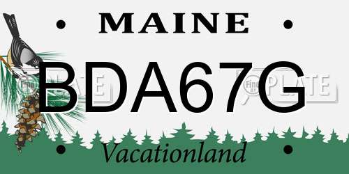 BDA67G Maine License Plate