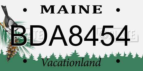 BDA8454 Maine License Plate