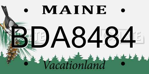 BDA8484 Maine License Plate