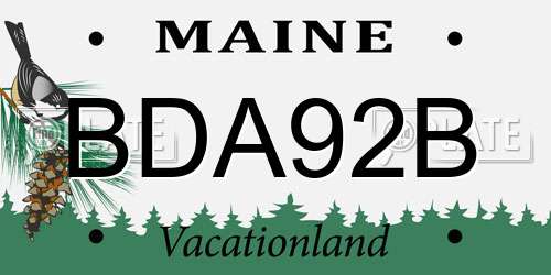 BDA92B Maine License Plate