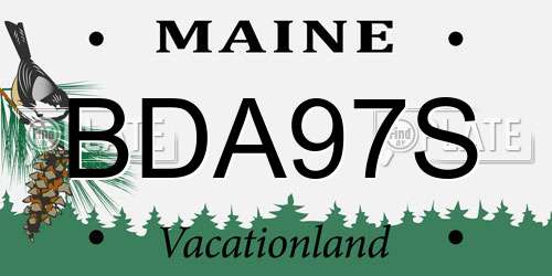 BDA97S Maine License Plate