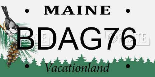BDAG76 Maine License Plate