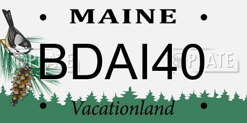 BDAI40 Maine License Plate