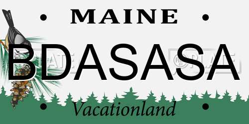 BDASASA Maine License Plate