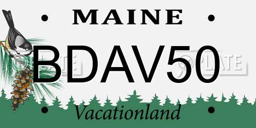 BDAV50 Maine License Plate