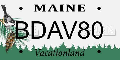 BDAV80 Maine License Plate