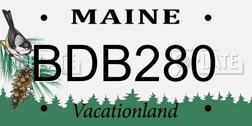 BDB280 Maine License Plate