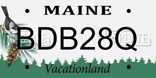 BDB28Q Maine License Plate