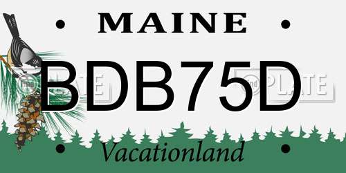 BDB75D Maine License Plate