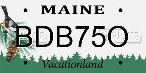 BDB75O Maine License Plate