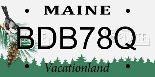 BDB78Q Maine License Plate