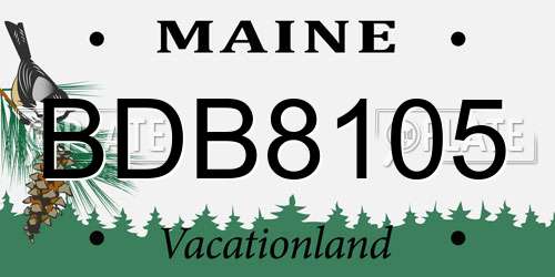 BDB8105 Maine License Plate