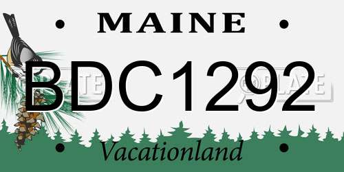 BDC1292 Maine License Plate