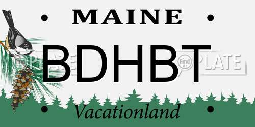BDHBT Maine License Plate