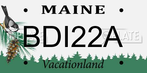 BDI22A Maine License Plate