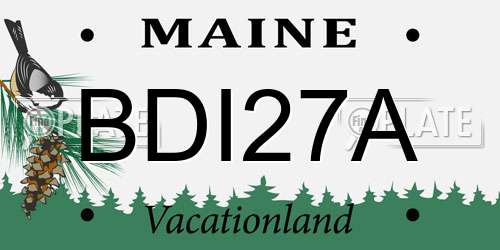 BDI27A Maine License Plate
