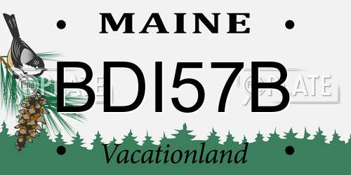 BDI57B Maine License Plate
