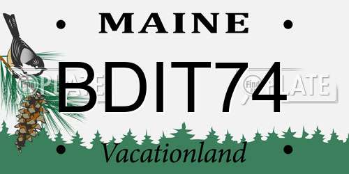 BDIT74 Maine License Plate