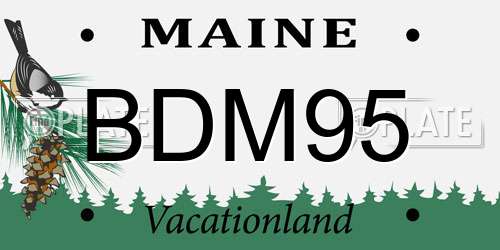 BDM95 Maine License Plate
