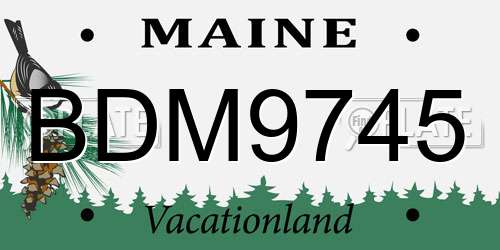 BDM9745 Maine License Plate