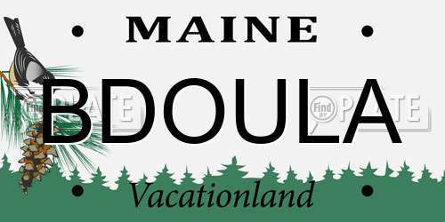 BDOULA Maine License Plate