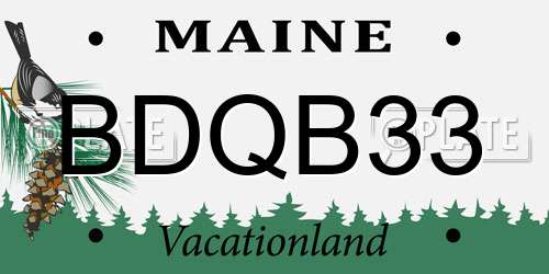 BDQB33 Maine License Plate