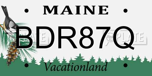BDR87Q Maine License Plate