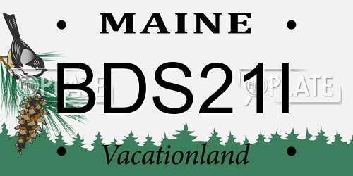 BDS21I Maine License Plate