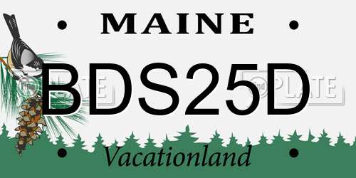 BDS25D Maine License Plate