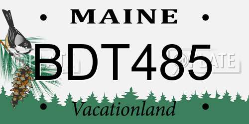 BDT485 Maine License Plate