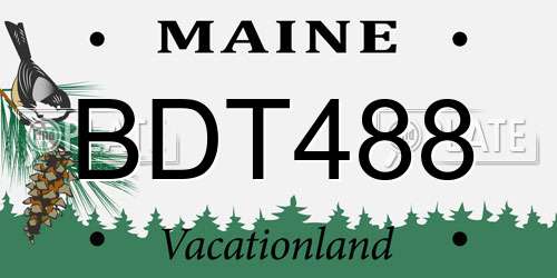 BDT488 Maine License Plate