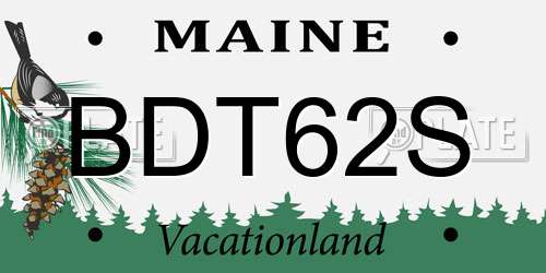 BDT62S Maine License Plate