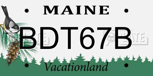 BDT67B Maine License Plate