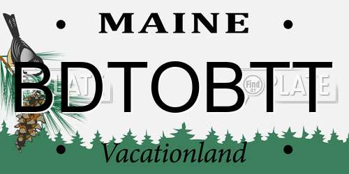 BDTOBTT Maine License Plate