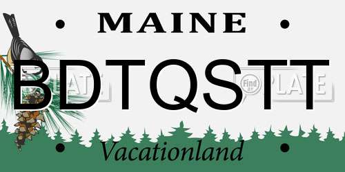BDTQSTT Maine License Plate