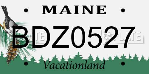 BDZ0527 Maine License Plate